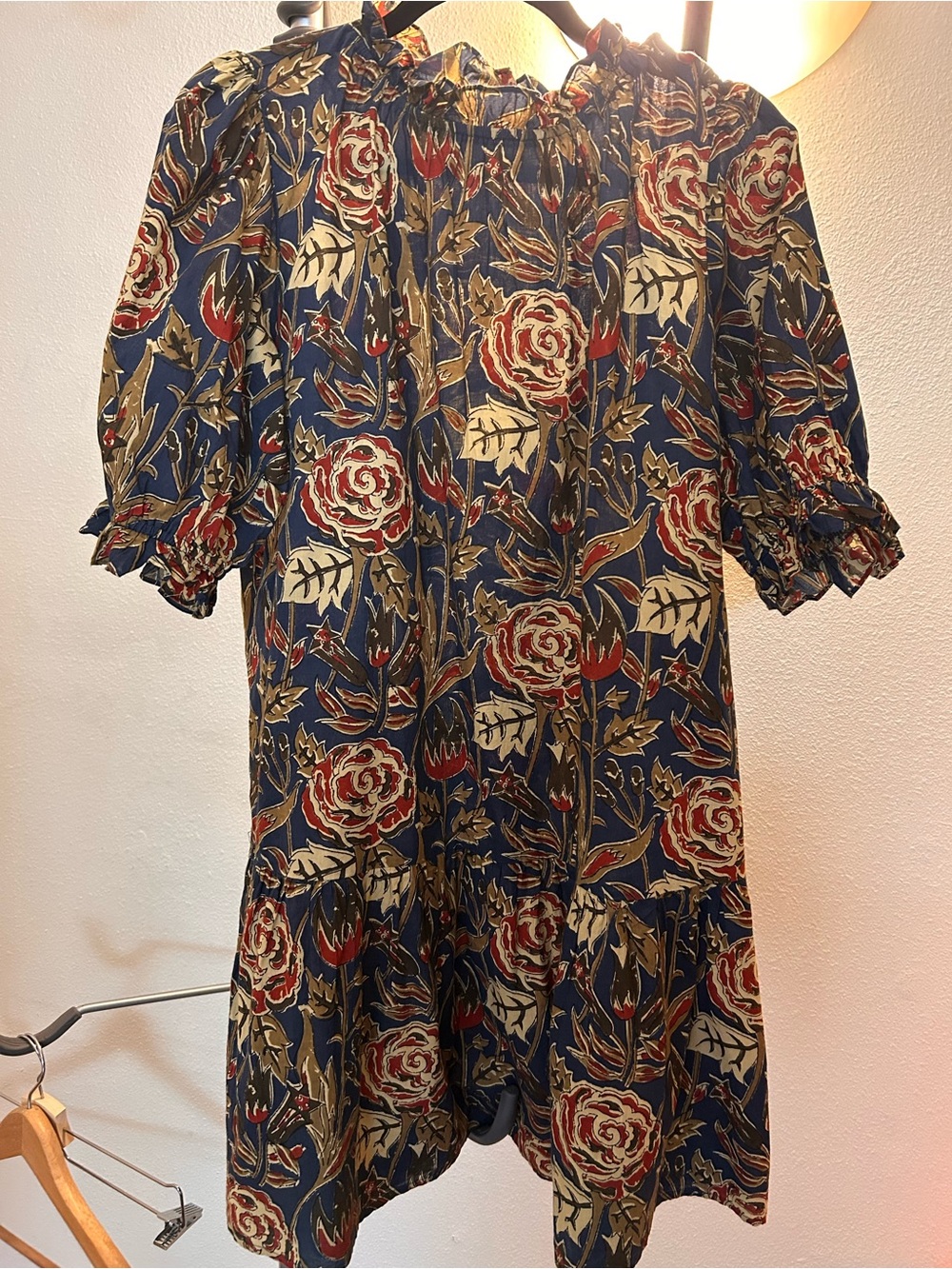 Velvet by Graham & Spencer Navy Floral Off-Shoulder Midi Dress